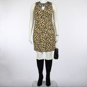 Thalia Sodi Neon Leopard Print Dress SZ XL